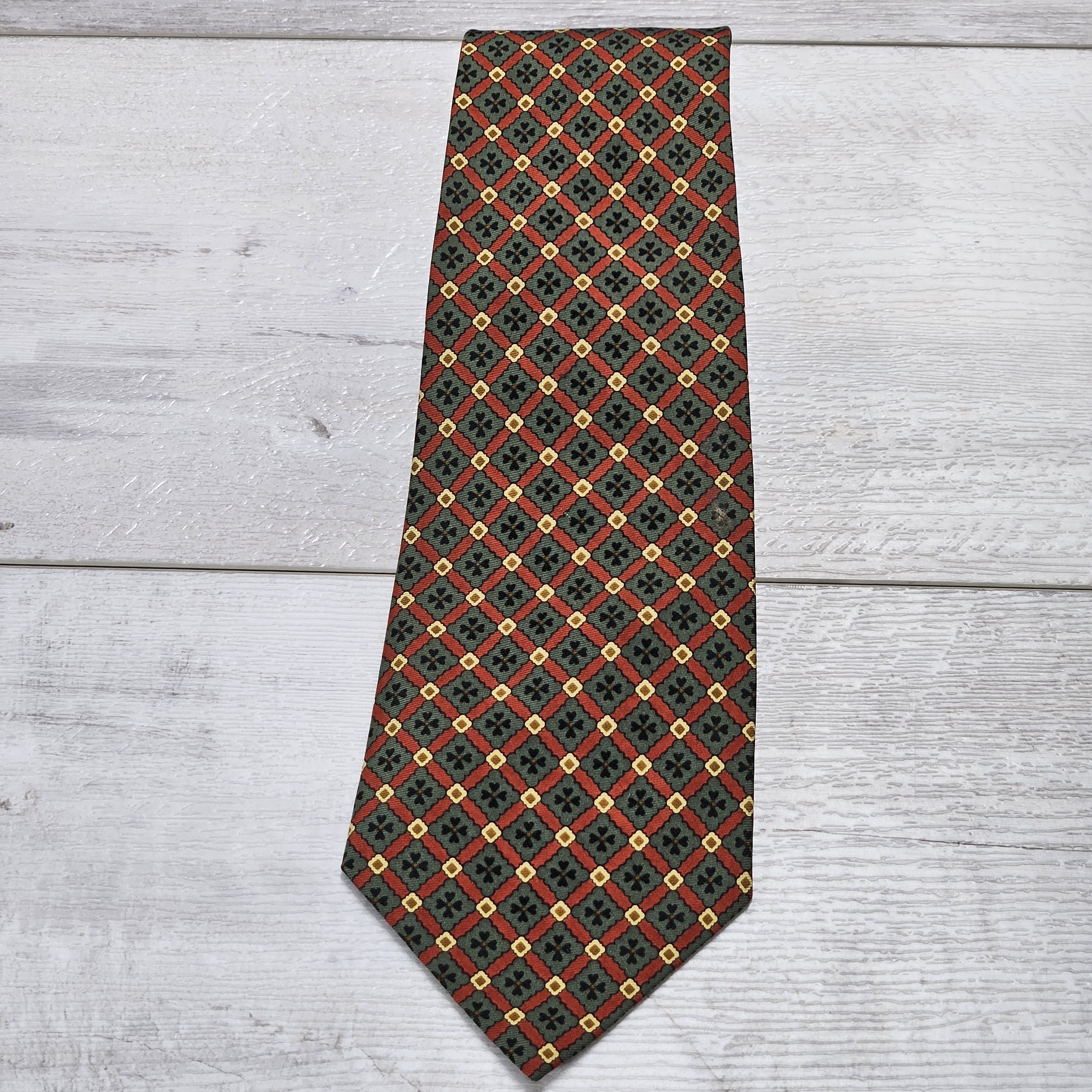 Vintage Polo Ralph Lauren Silk Tie Multicolor Geometric Pattern Classic